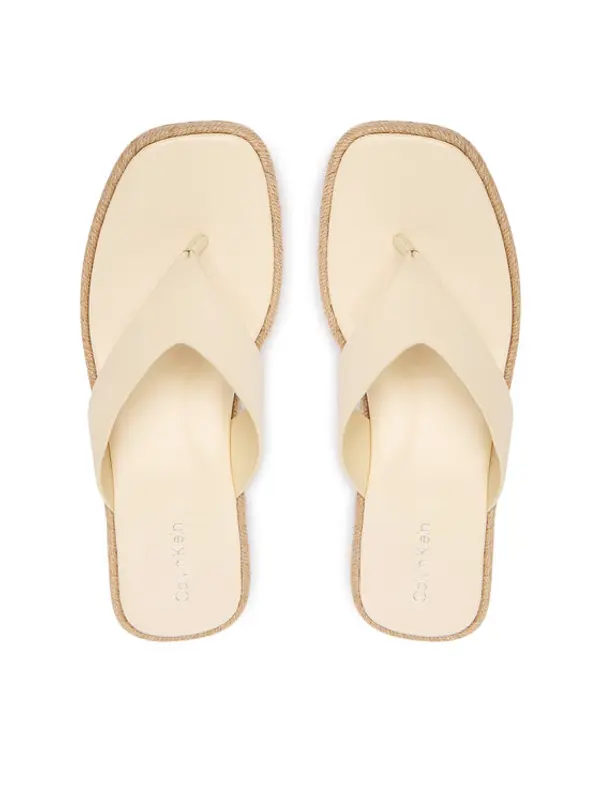 Calvin Klein Calvin Klein Japanke Block Heel Espa 50 Thong Lth HW0HW02902 Bež