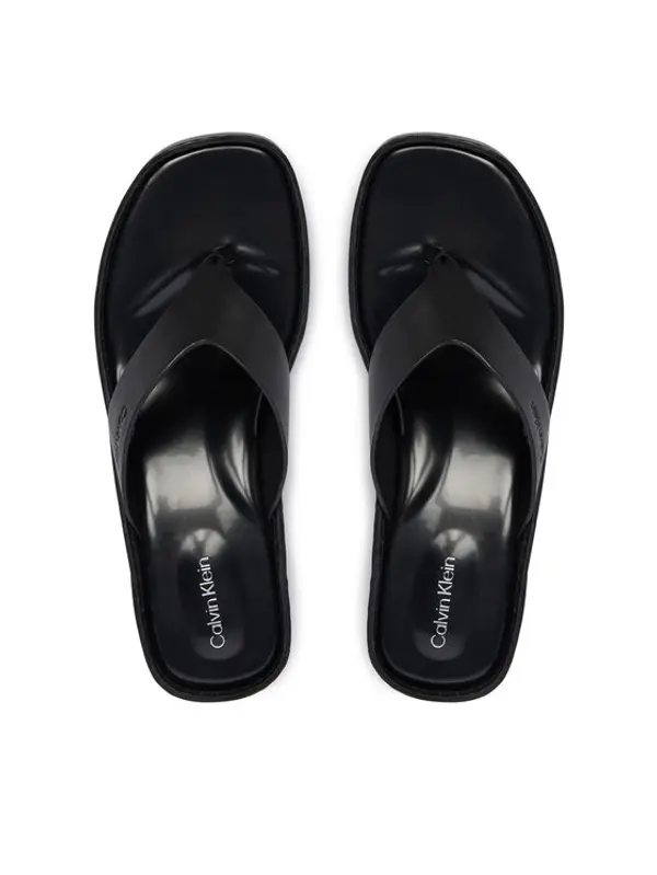 Calvin Klein Calvin Klein Japanke Block Heel Sndl Thong Lth HW0HW02913 Crna