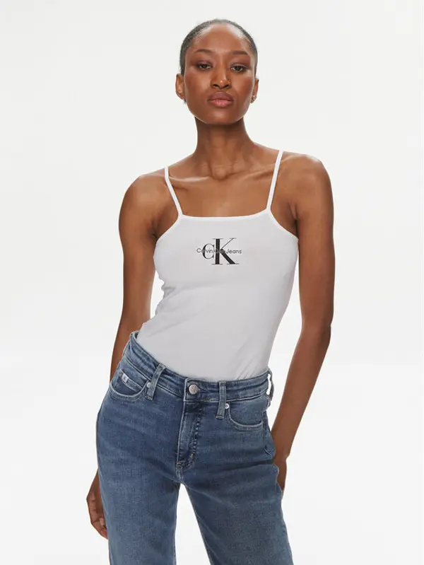 Calvin Klein Jeans Calvin Klein Jeans Bodi Monologo J20J223421 Bijela Slim Fit