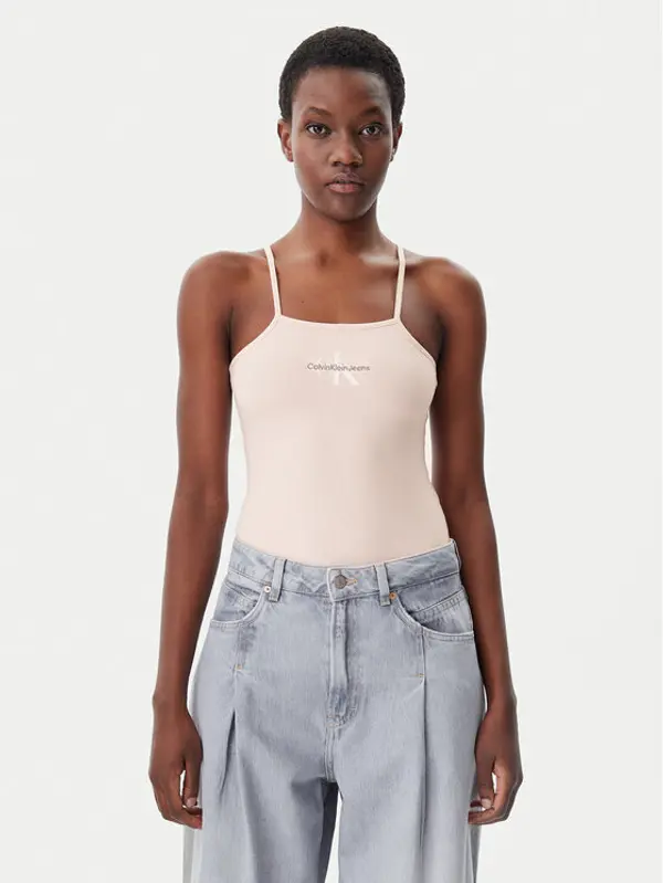 Calvin Klein Jeans Calvin Klein Jeans Bodi Monologo J20J223421 Ružičasta Slim Fit