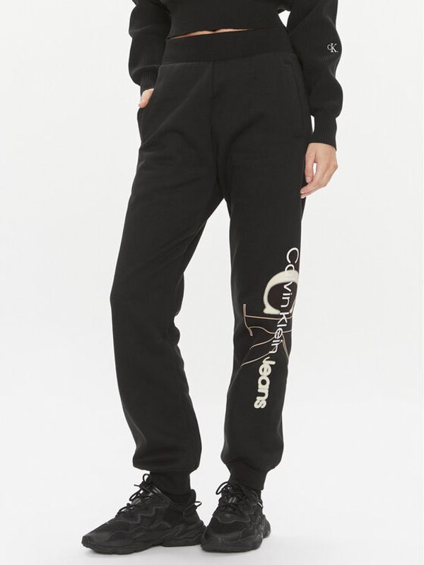 Calvin Klein Jeans Calvin Klein Jeans Donji dio trenerke Bold Monologo J20J222606 Crna Relaxed Fit