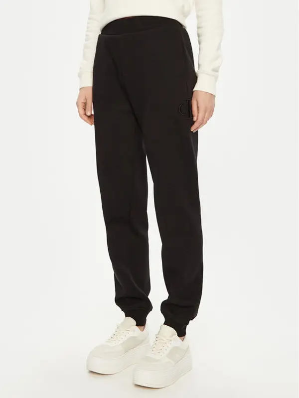 Calvin Klein Jeans Calvin Klein Jeans Donji dio trenerke Raised J20J224841 Crna Relaxed Fit