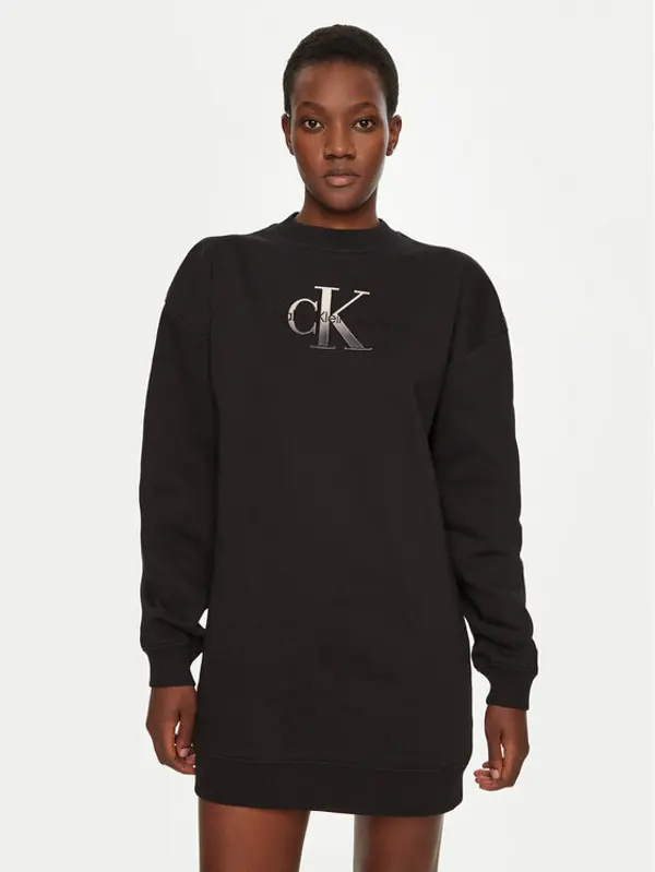 Calvin Klein Jeans Calvin Klein Jeans Džemper haljina J20J224834 Crna Relaxed Fit