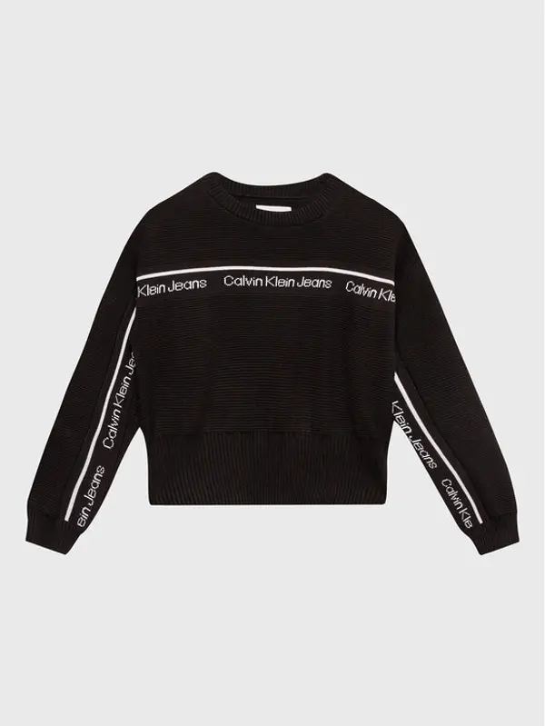 Calvin Klein Jeans Calvin Klein Jeans Džemper Logo Tape IG0IG01847 Crna Regular Fit