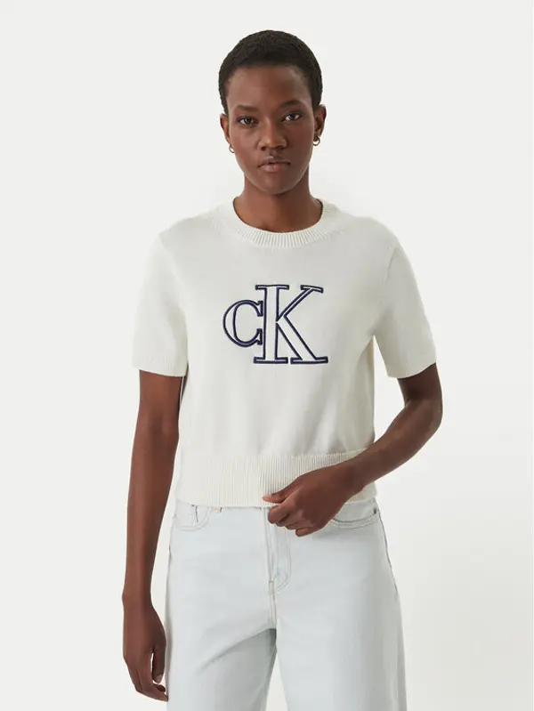 Calvin Klein Jeans Calvin Klein Jeans Džemper LV047F356G Écru Regular Fit