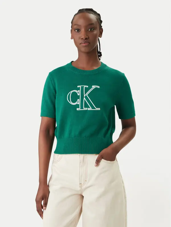 Calvin Klein Jeans Calvin Klein Jeans Džemper LV047F356G Zelena Regular Fit