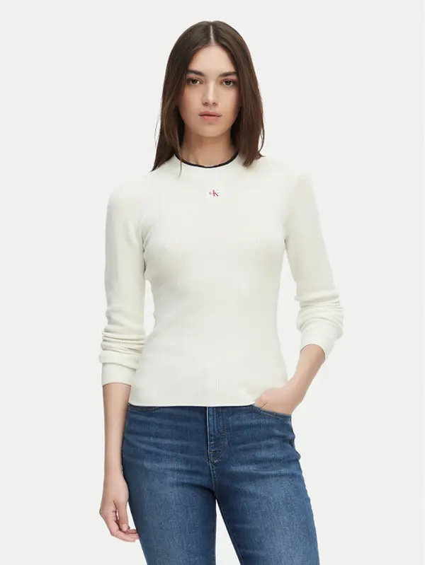Calvin Klein Jeans Calvin Klein Jeans Džemper LV047G309G Krem Regular Fit