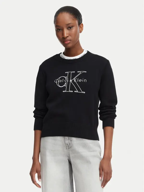 Calvin Klein Jeans Calvin Klein Jeans Džemper LV047G322G Crna Regular Fit