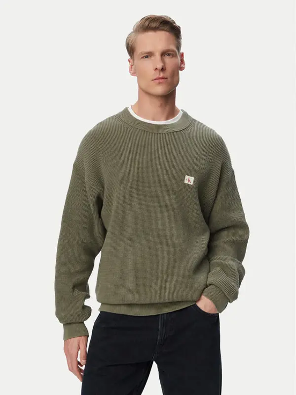 Calvin Klein Jeans Calvin Klein Jeans Džemper LV04RD313G Tamno zelena Regular Fit