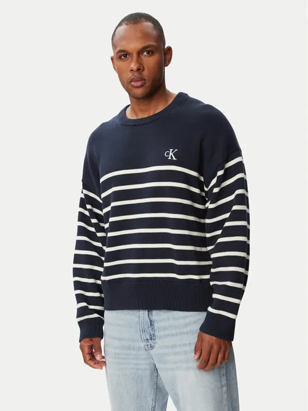 Calvin Klein Jeans Calvin Klein Jeans Džemper LV04RG305G Tamnoplava Relaxed Fit