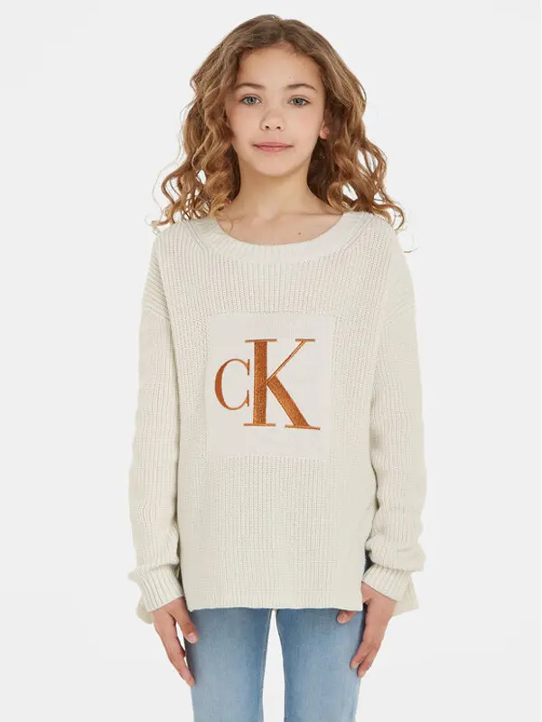Calvin Klein Jeans Calvin Klein Jeans Džemper Monogram IG0IG02259 Écru Regular Fit