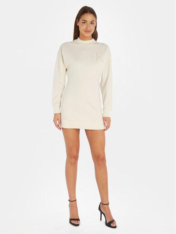 Calvin Klein Jeans Calvin Klein Jeans Haljina za svaki dan Chenille J20J221637 Écru Regular Fit