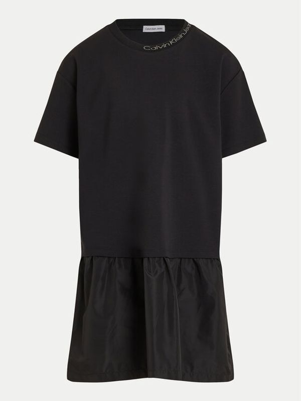 Calvin Klein Jeans Calvin Klein Jeans Haljina za svaki dan Mix Media Intrasia IG0IG02576 D Crna Regular Fit