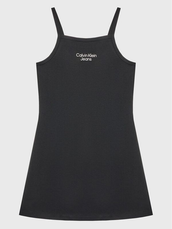 Calvin Klein Jeans Calvin Klein Jeans Haljina za svaki dan Stack Logo IG0IG01963 Crna Regular Fit