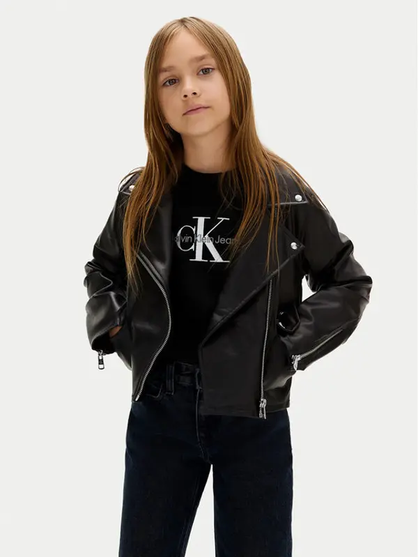 Calvin Klein Jeans Calvin Klein Jeans Jakna od imitacije kože IG0IG02982 D Crna Regular Fit