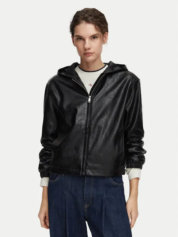 Calvin Klein Jeans Calvin Klein Jeans Jakna od imitacije kože LV047G516G Crna Regular Fit