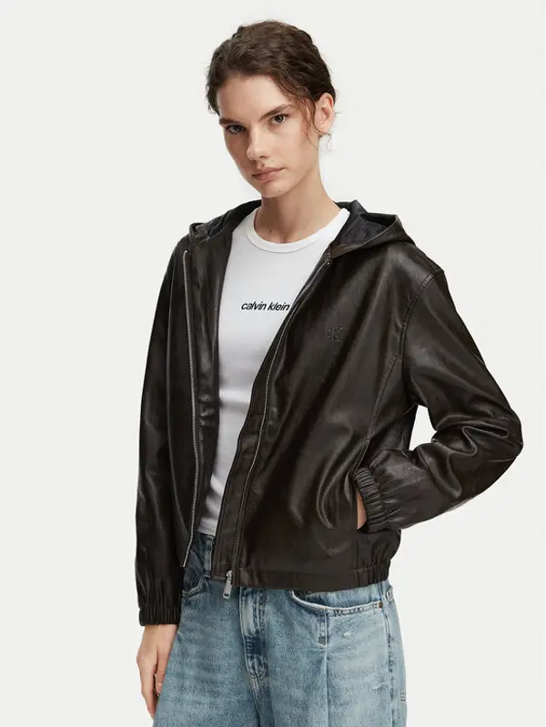 Calvin Klein Jeans Calvin Klein Jeans Jakna od imitacije kože LV047G516G Smeđa Regular Fit