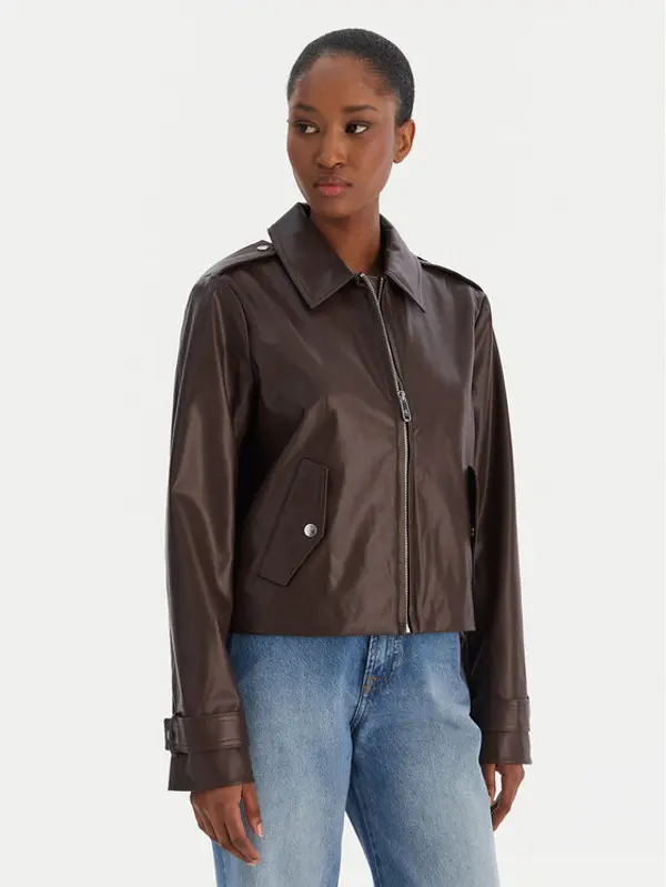 Calvin Klein Jeans Calvin Klein Jeans Jakna od imitacije kože Moto LV047E501G Smeđa Regular Fit