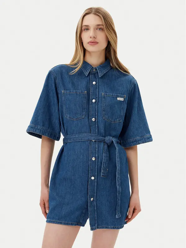 Calvin Klein Jeans Calvin Klein Jeans Jeans haljina J20J225169 Plava Boxy Fit