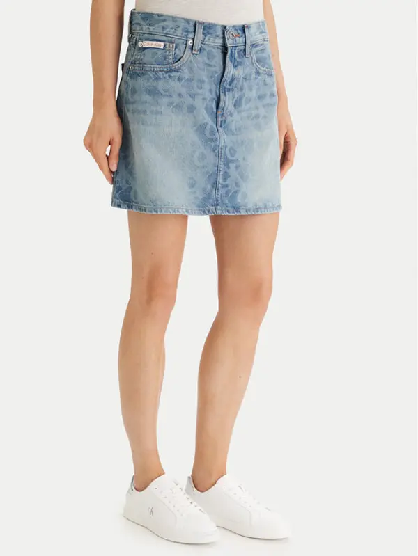 Calvin Klein Jeans Calvin Klein Jeans Jeans suknja 90S Mini  LV147F679G Plava Regular Fit
