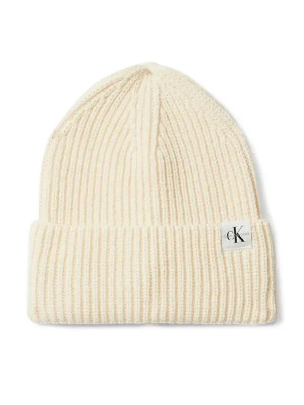 Calvin Klein Jeans Calvin Klein Jeans Kapa Monogram Rib Beanie IU0IU00440 Écru