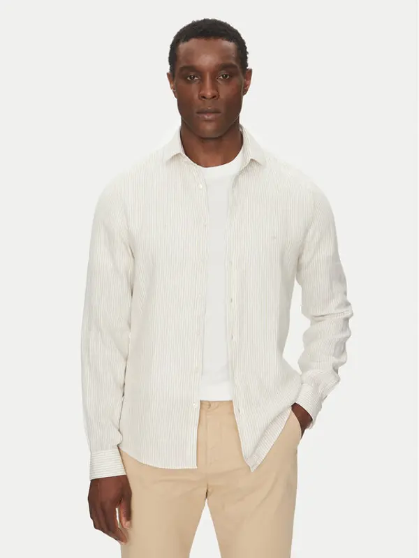 Calvin Klein Jeans Calvin Klein Jeans Košulja Linen Stripe Slim Shirt K10K109332 Bež Regular Fit
