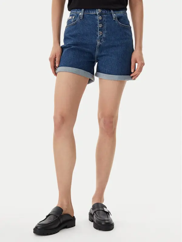 Calvin Klein Jeans Calvin Klein Jeans Kratke traperice J20J225512 Tamnoplava Mom Fit