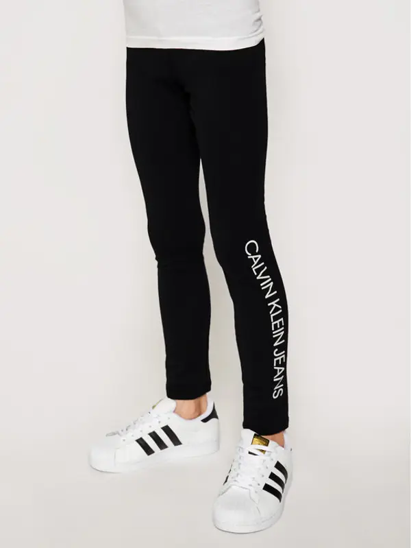 Calvin Klein Jeans Calvin Klein Jeans Leggings Logo IG0IG00740 Crna Slim Fit