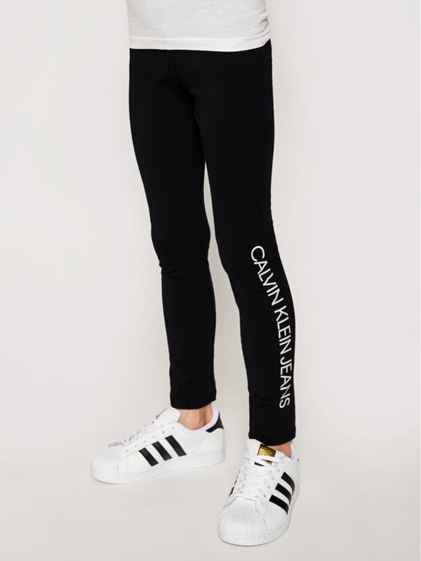 Calvin Klein Jeans Calvin Klein Jeans Leggings Logo IG0IG00740 Crna Slim Fit