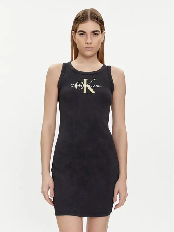 Calvin Klein Jeans Calvin Klein Jeans Ljetna haljina Archival Monologo J20J223069 Crna Slim Fit