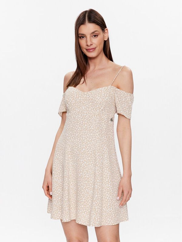 Calvin Klein Jeans Calvin Klein Jeans Ljetna haljina J20J221073 Bež Regular Fit