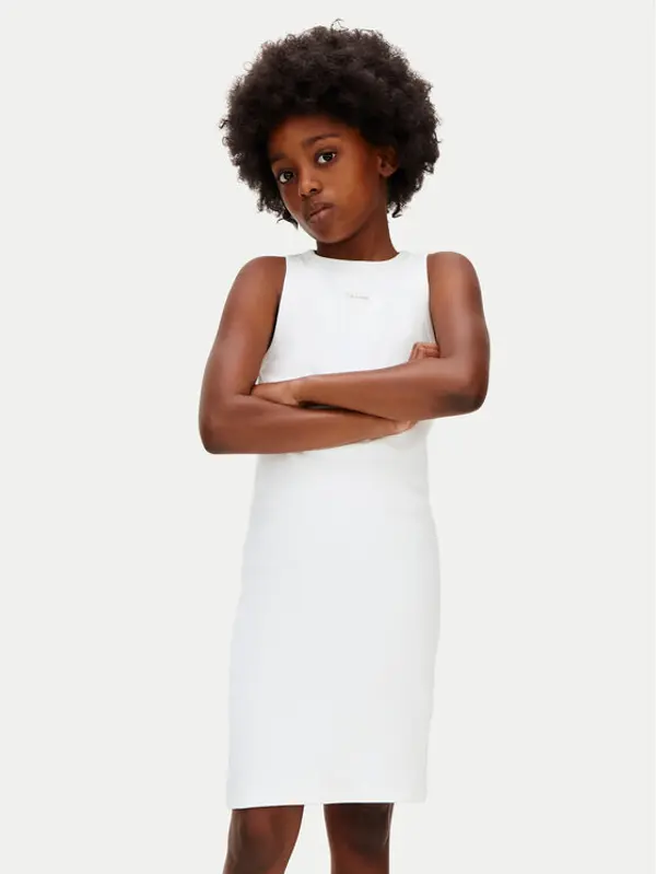 Calvin Klein Jeans Calvin Klein Jeans Ljetna haljina LVCKSJH07G Bijela Slim Fit
