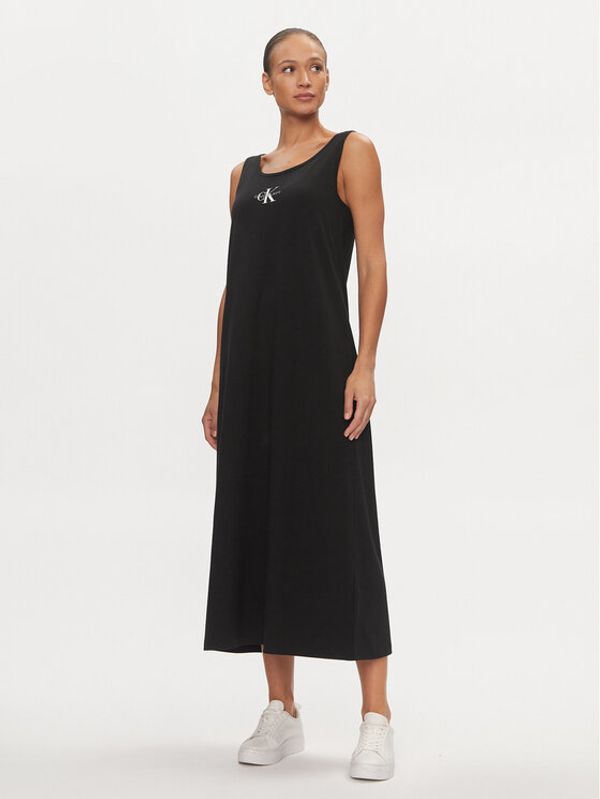 Calvin Klein Jeans Calvin Klein Jeans Ljetna haljina Monologo J20J223702 Crna Loose Fit