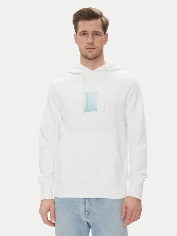 Calvin Klein Jeans Calvin Klein Jeans Majica dugih rukava Brush Stroke J30J327525 Bijela Regular Fit
