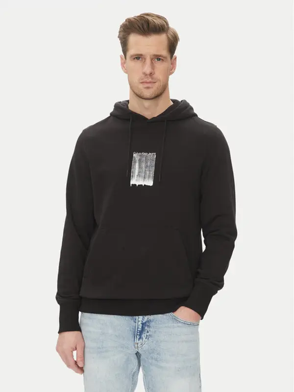 Calvin Klein Jeans Calvin Klein Jeans Majica dugih rukava Brush Stroke J30J327525 Crna Regular Fit