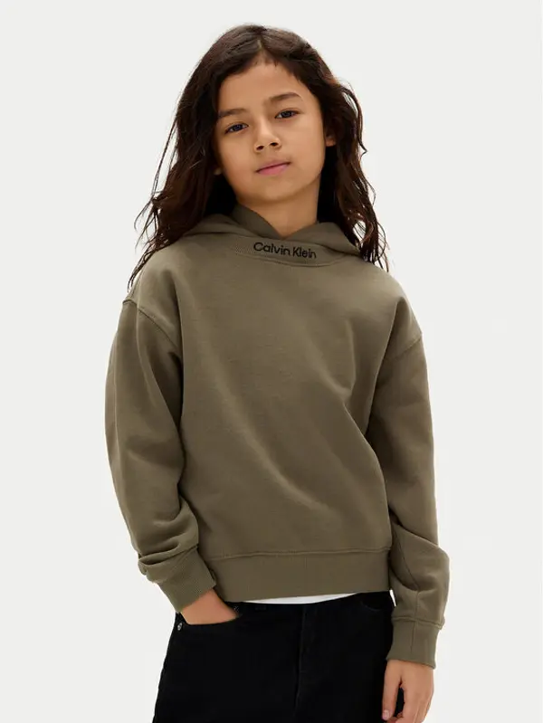Calvin Klein Jeans Calvin Klein Jeans Majica dugih rukava Embro Logo IB0IB02525 M Zelena Relaxed Fit