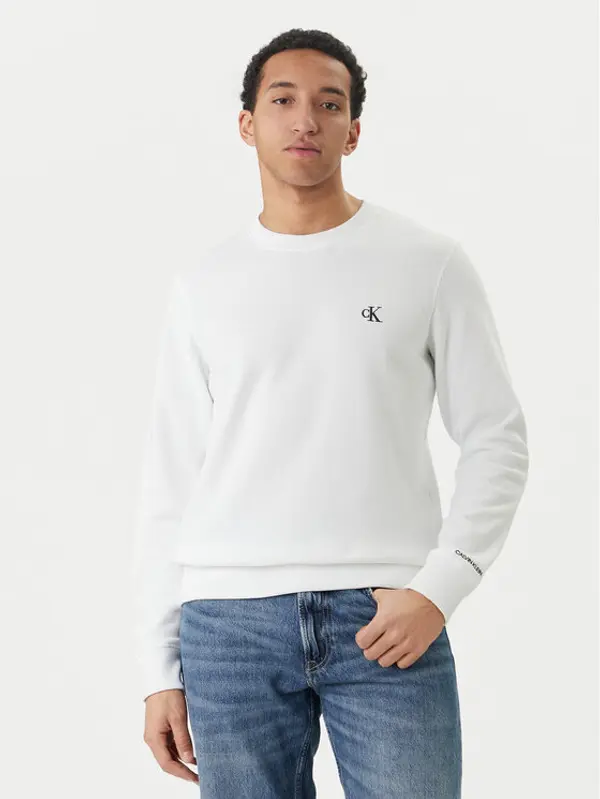 Calvin Klein Jeans Calvin Klein Jeans Majica dugih rukava Embroidered Logo J30J314536 Bijela Regular Fit
