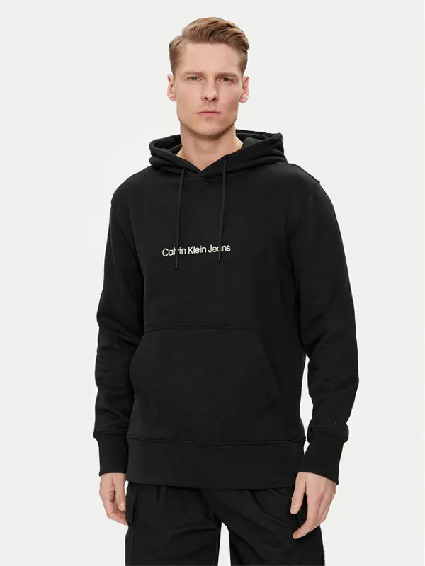 Calvin Klein Jeans Calvin Klein Jeans Majica dugih rukava Frequency Logo J30J325353 Crna Regular Fit