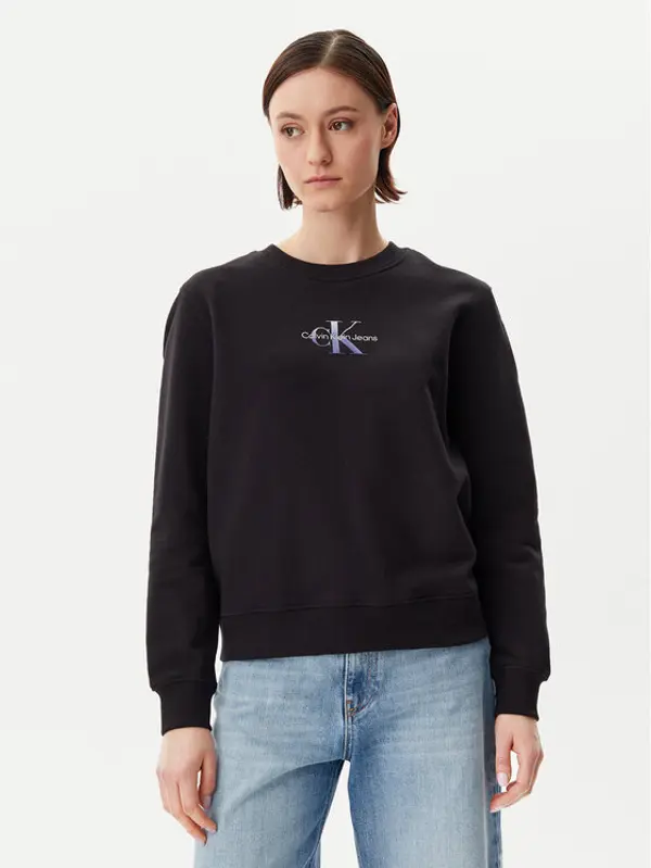 Calvin Klein Jeans Calvin Klein Jeans Majica dugih rukava Gradient Monologo J20J225360 Crna Regular Fit