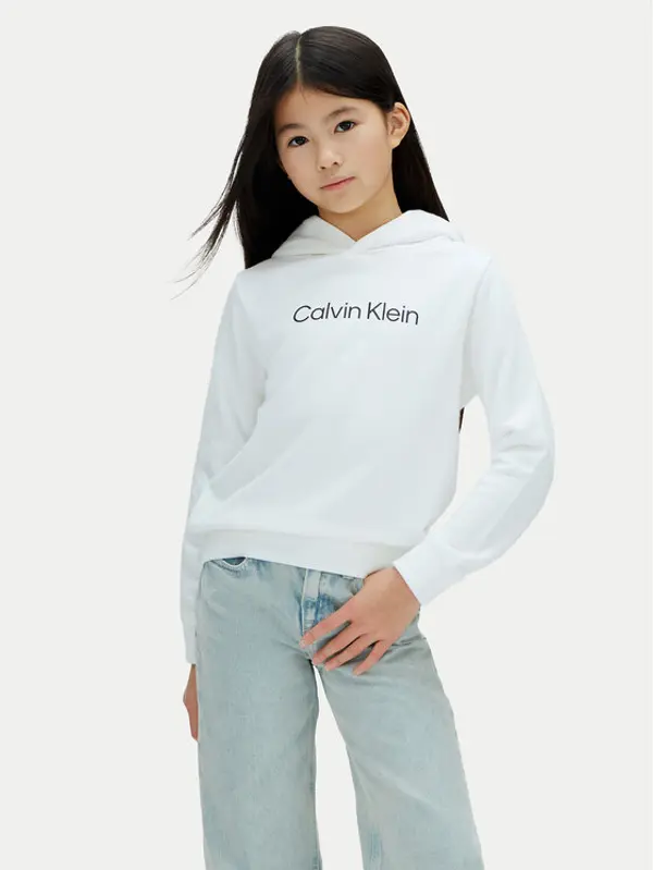 Calvin Klein Jeans Calvin Klein Jeans Majica dugih rukava Inst Logo LV1CKSJB38 Bijela Regular Fit