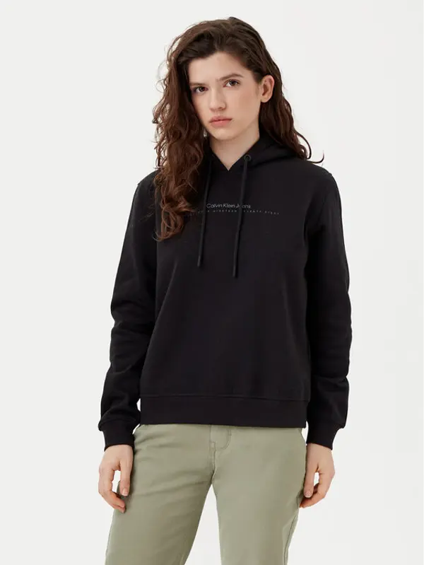 Calvin Klein Jeans Calvin Klein Jeans Majica dugih rukava Institutional Graphic J20J225494 Crna Regular Fit