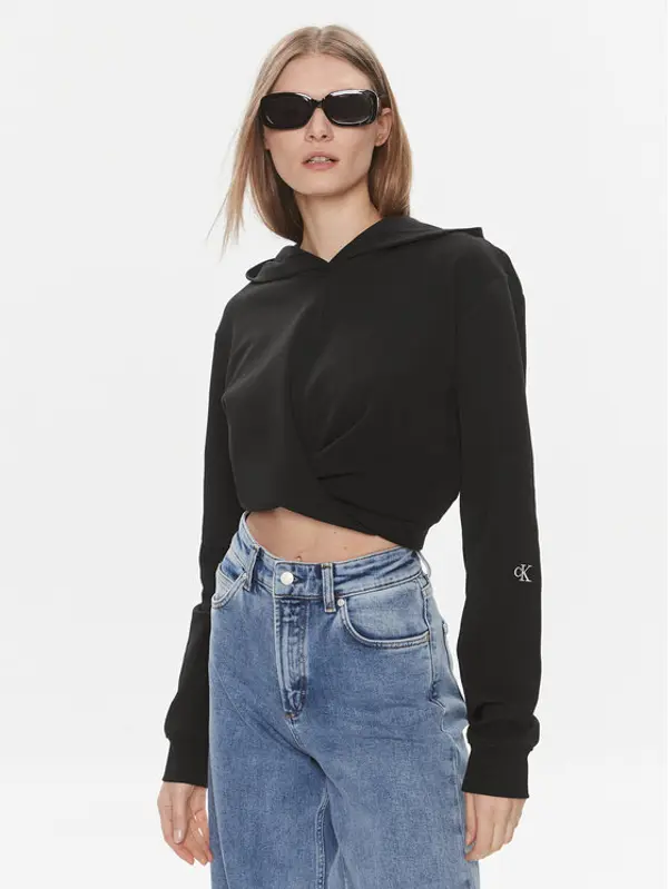 Calvin Klein Jeans Calvin Klein Jeans Majica dugih rukava J20J222551 Crna Regular Fit