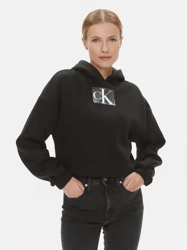 Calvin Klein Jeans Calvin Klein Jeans Majica dugih rukava J20J222962 Crna Regular Fit