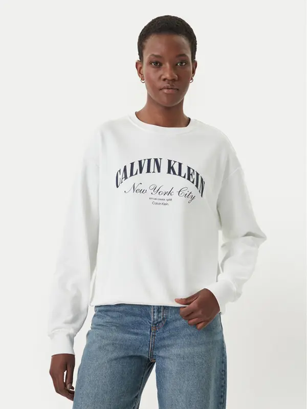 Calvin Klein Jeans Calvin Klein Jeans Majica dugih rukava Logo Graphic LV047F818G Bijela Regular Fit