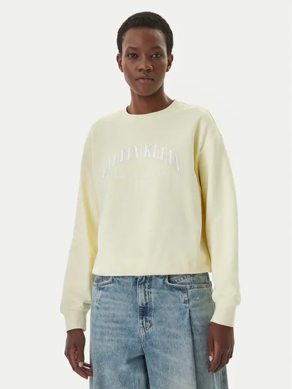 Calvin Klein Jeans Calvin Klein Jeans Majica dugih rukava Logo Graphic LV047F818G Krem Regular Fit