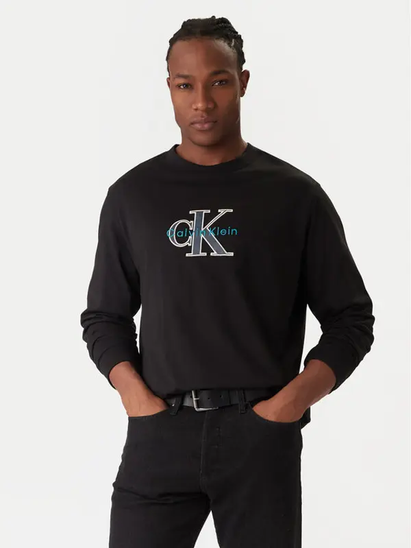 Calvin Klein Jeans Calvin Klein Jeans Majica dugih rukava LV04RE257G Crna Regular Fit