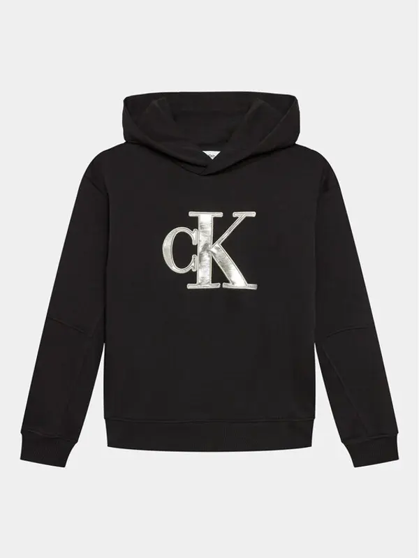 Calvin Klein Jeans Calvin Klein Jeans Majica dugih rukava Metallic Monogram IG0IG02298 Crna Regular Fit