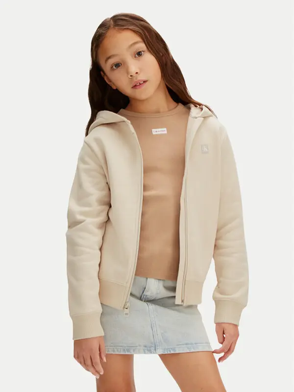 Calvin Klein Jeans Calvin Klein Jeans Majica dugih rukava Mini Badge LV1CKSJB34 Bež Regular Fit