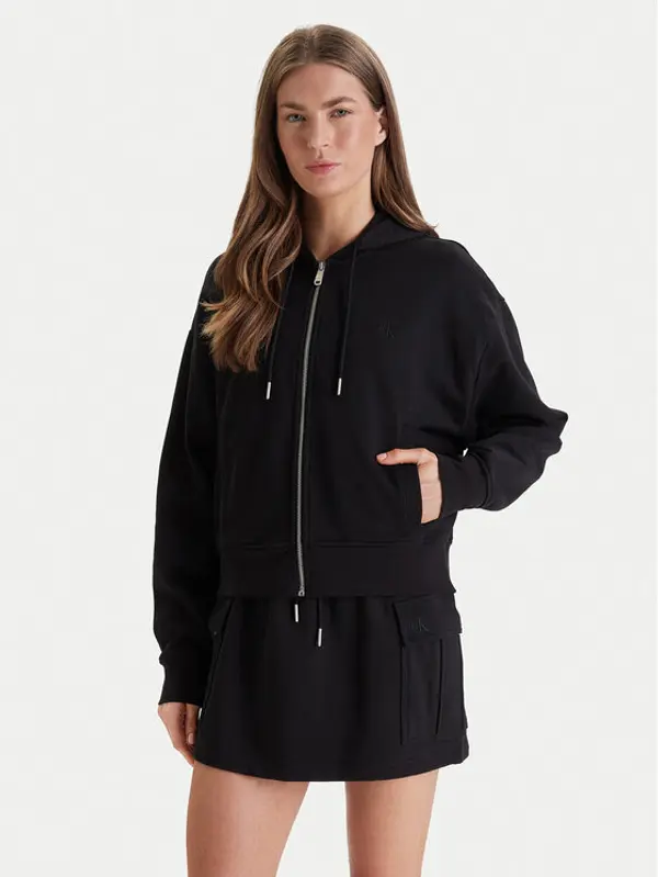 Calvin Klein Jeans Calvin Klein Jeans Majica dugih rukava Monogram LV047F208G Crna Relaxed Fit