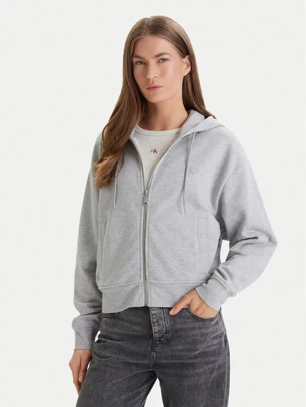 Calvin Klein Jeans Calvin Klein Jeans Majica dugih rukava Monogram LV047F208G Siva Relaxed Fit